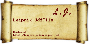 Leipnik Júlia névjegykártya